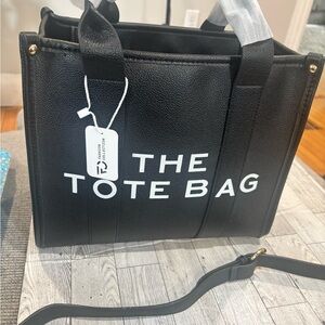 Black Tote Bag with White Lettering (Inspired Bag) New with tags